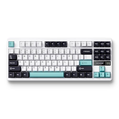 MCHOSE G75 PRO 75% Wireless Mechanical Keyboard, TKL Keyboards Tri-Mode BT5.0/2.4GHz/USB-C, Hot Swap Custom Creamy Keyboards Linear Switch, Double Shot PBT Keycaps RGB LED Backlit, White&Blu