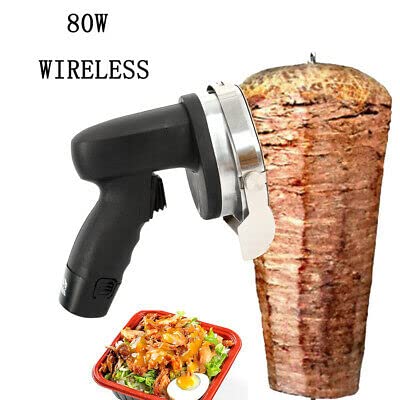 DöNer & Gyros - Cúter eléctrico profesional inalámbrico (80 W, 60 kg, recargable, inalámbrico)