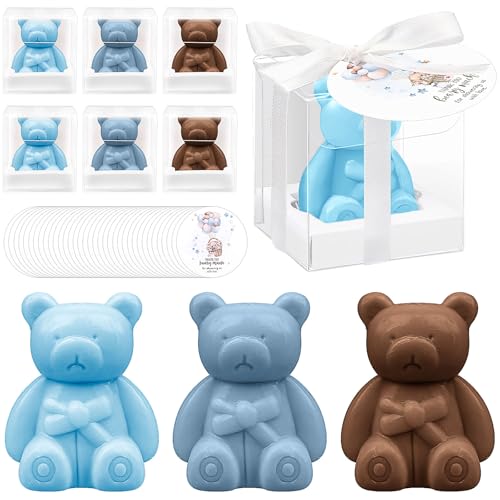 Confezione da 36 saponette a forma di orso per baby shower, profumate fatte a mano, con biglietti di ringraziamento e scatole, grazioso sapone a forma di orso per decorazione, regalo per ospiti