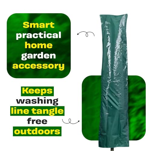 TSA Rotary Washing Line Cover with Tied Down Cord | Heavy Duty Waterproof Airer Cover UV-Resistant, Windproof & Durable Protection for Outdoor Clothes Dryers - Image 3