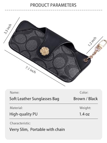 Image of kytasryl Soft Leather Sunglasses Bag,Travel Sunglass Holder Eyeglass Case Portable Slim Sunglasses Pouch