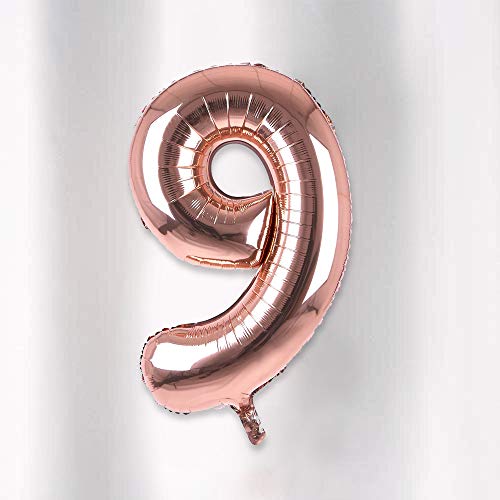 Image of AMFIN Number Foil Balloon - Rose Gold (9 Number)