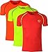 jeansian 3 Packs Uomo Maglietta Sportiva a Manica Corta Tee Shirt Tshirt T-Shirt vestibilità Asciutta Tennis Golf Bowling Tops LSL182_PackD M