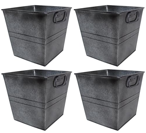 Sweet Summer Living galvanized square planters set of 4
