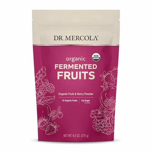 Dr. Mercola Organic Fermented Fruits - Supports Digestive and Cellular Health - Certified Organic - Non-GMO - Soy-Free - Gluten-Free - 9.5 oz (270 g) - 90 Servings