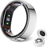 Smart Ring for Men Women, Fitness Tracker Health Ring with Sleep Monitoring, No APP Subscription, 10-Day Battery Life, Stress/Heart Rate/Women's Health Tracker, Android & iOS Compatible, Silver 9