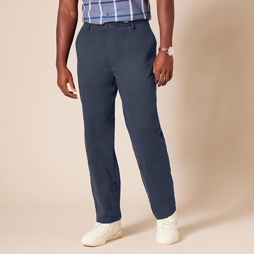 amazon essentials mens classic-fit wrinkle-resistant flat-front chino pant available in big amp tall