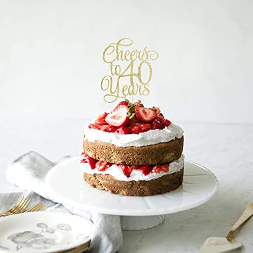 Cheers To 40 Years Cake Topper - 40Th Birthday Cake Topper，40 Cake Topper，Happy 40Th Birthday Cake Topper，40Th Birthday Cake Topper For Women/Men，40Th Anniversary Cake Topper Party Decorations #TOP3