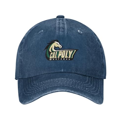 Cal Poly Mustangs Hat Adjustable Baseball Cap Unisex Casual Sports Hat Navy Blue