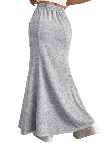 Avanova Women High Waisted Mermaid Skirt Drawstring Pocket Maxi Long Skirt2