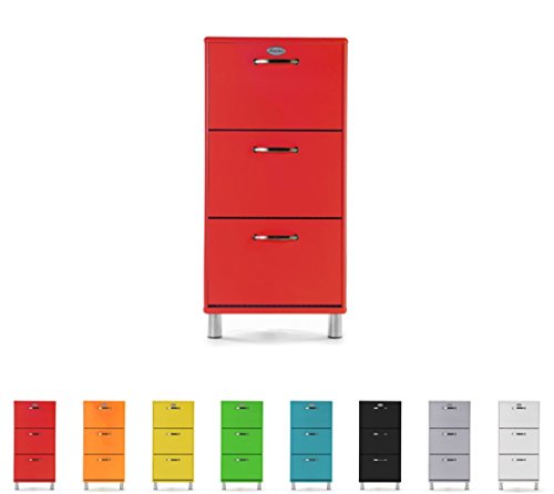 TENZO Malibu Designer Meuble à Chaussures, Panneaux de Particules & MDF, Rouge, 58 x 24 x 121 cm