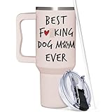 AT2Z GLOBAL Dog Mom Gifts For Women - Dog Lady Gifts - Mothers Day Gift For Dog Lovers - Birthday, Christmas Gift For Pet Owners - Pet Lover Present For Women - Dog Mom 40oz Tumbler With Handle