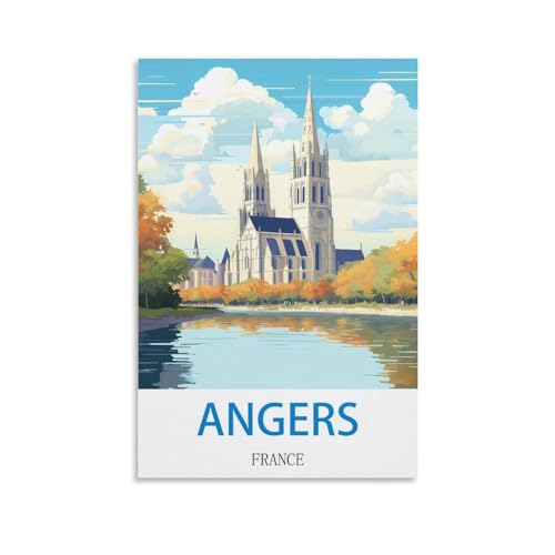 Ndoud Poster de voyage vintage Angers France 20 x 30
