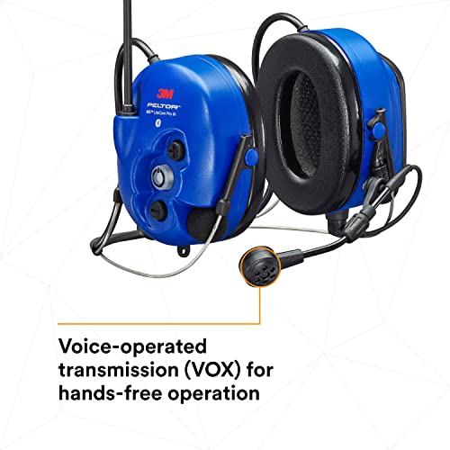 Image of 3M PELTOR WS LiteCom PRO III Headset, Intrinsically Safe, Neckband, Professional Grade Durability, Wireless Two-Way Communication Radio, Bluetooth, Boom Microphone, Royal Blue, MT73H7B4D10N-50