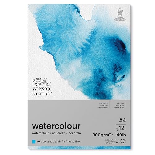 Winsor & Newton Papel de Acuarela Clásico, Grano Fino, 300gr, Mezcla...