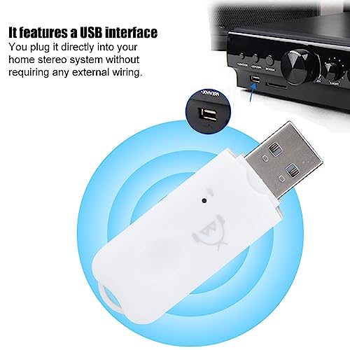 Mini Receiver Adapter, USB Audio A2DP Music Wireless Adapter for Car AUX Mobile Phone