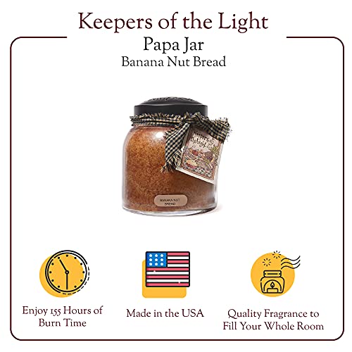 A Cheerful Giver - Banana Nut Bread - 34Oz Papa Scented Candle Jar With Lid - Keepers Of The Light - 155 Hours Of Burn Time, Gift For Women, Brown #TOP2