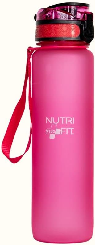 Motivational Water Bottle Time tracker Leakproof Hot Pink 32 oz