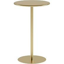 Side Tables,Metal End Table,Waterproof Snack Table, Easy to Assemble & Clean Coffee Table Suitable for Living Room Bedroom Home Storage Color Gold, Size 48x72cm