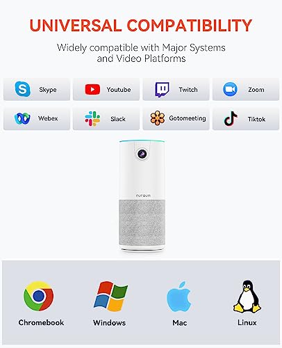 Nuroum C10 Hd 1080P Conference Webcam, Video Conference Camera With Mic And Speaker, All-In-1 Ultra Wide-Angle 90° Webcam With Microphone, 10Ft Voice Pickup, Ai Noise-Cancellation, Usb Plug&Play #TOP5