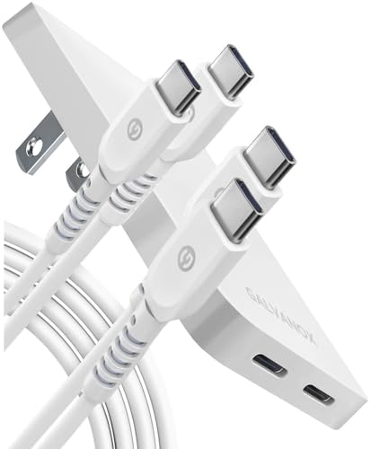 Galvanox Dual USB-C Wall Charger for iPhone 15 Fast Charging (20W) Ultra Slim Multi Port Power Adapter [0.48