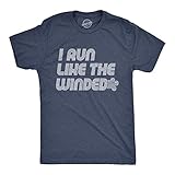 Mens I Run Like The Winded Tshirt Funny Jogging Fitness Tee Mens Funny T Shirts Sarcastic T Shirt for Men Funny Fitness T Shirt Novelty Tees for Men Navy M