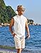 COOFANDY Sleeveless Beach Shirt for Men Linen Tank Top Casual Summer Tank Shirts White Henley Tunic Bohemian Renaissance Pirate