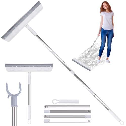Tergicristallo professionale, lavavetri con asta di prolunga 155cm, lavavetri telescopico per finestre alte interne ed esterne, strumenti per la pulizia del vetro con teste rotanti