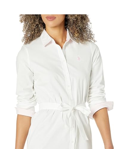 Image of U.S. POLO ASSN. Long Sleeve Solid Stretch Oxford Dress