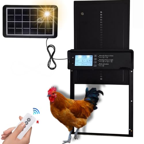 Porte Automatique Poulailler avec Écran LCD et Alimentation Solaire