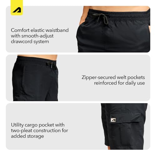 Image of Boldfit Cargo Shorts for Men with Elastic Drawstring Waist, Multi Utility Pocket Short Pant for Men Zipper Design Summer Half Pant for Man Trekking, Hiking & Street Style
