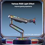 NB Designer Arme de moniteur de jeu pour 32 à 60 Écran de inches, chargez jusqu'à 20 kg, VESA 75/100, RGB-Light, lourd, réglable en multi angle, en aluminium haut de gamme, prolongement à long bras gris noir
