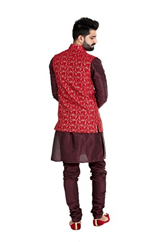 Image of Veera Paridhaan Men's Poly Cotton Jute Nehru Jacket