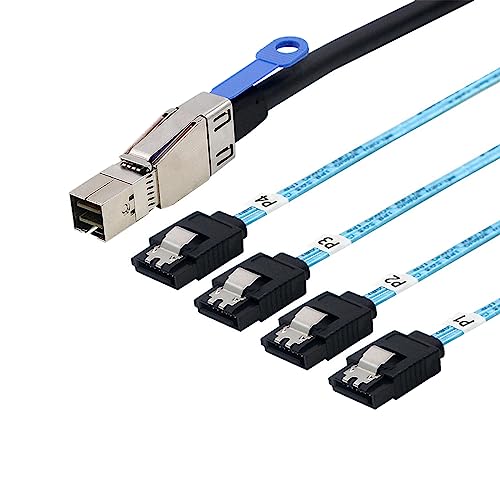 Câble SFF-8644 vers 4 SATA de 1m stabilisant le transfert Mini SAS HD externe