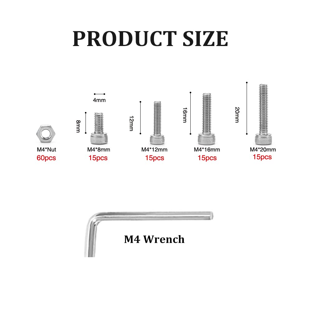 Viti M4 Set Viti Esagonali M4 X 16 Mm In Acciaio Inox - 60 Pezzi - 11