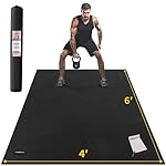 CAMBIVO Large Exercise Mat for Home Workout, 8'x6'/7'x5'/6'x4' (7 mm) Extra Thick Exercise Mat for Home Gym, Shoe-Friendly, Non-Slip Gym Mat for Jump Rope, Weights, Cardio, Fitness