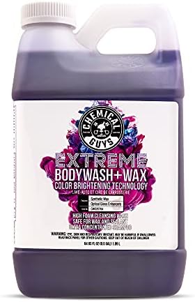 Chemical Guys CWS20764 Extreme Bodywash & Wax Foaming Car Wash Soap (For Foam Cannons, Foam Guns or Bucket Washes) For Cars, Trucks, Motorcycles, RVs & More, 64 fl oz (Half Gallon) Grape Scent