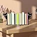Chewtoyo 2 Pcs Metal Bookends, Black Cat Design, 6.3 X 7.5 X 1.2 in, for Shelves, Heavy Duty Book Stoppers, Cat Lover Gifts