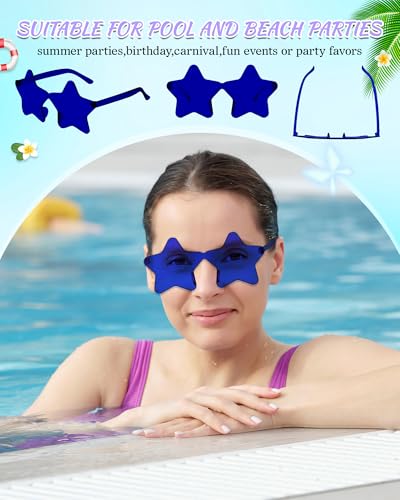 Wholesale 48 Pack Rimless Star/Heart Sunglasses Bulk Adults Unisex, Fun Colorful Star Heart Glasses Party Favors3