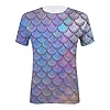 Womens Casual All-Over Scales Print Crew Neck T-Shirt, pink, M #2