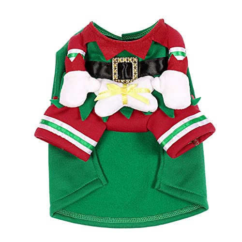 Disfraz de Elfo Navideño para Perro y Gato XL miniatura 6
