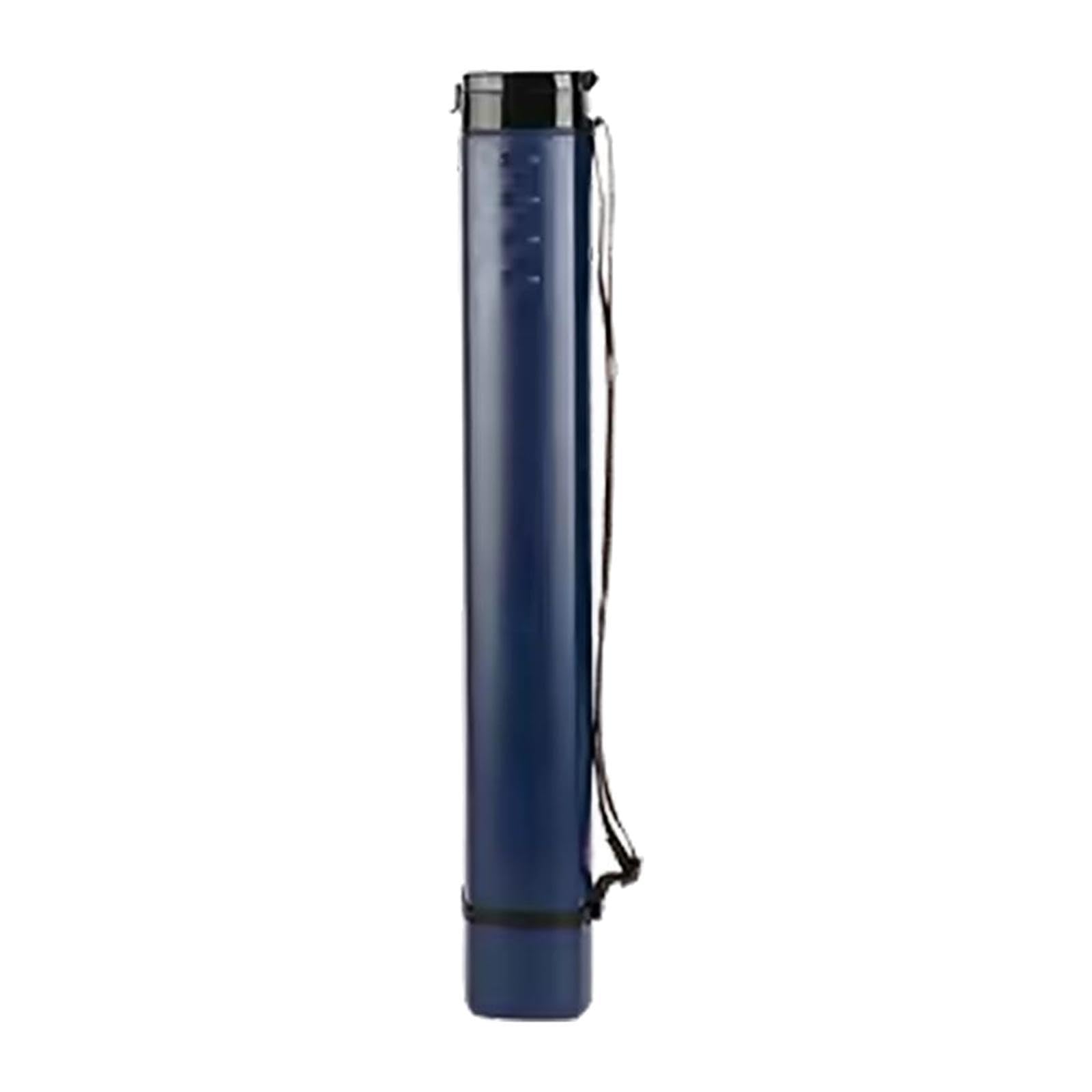 Tubo Porta Planos Tubo Telescópico Almacenaje Estuche Expandible Correa Ajustable Material Impermeable Adecuado para Estudiantes, Azul Profundo, Individual