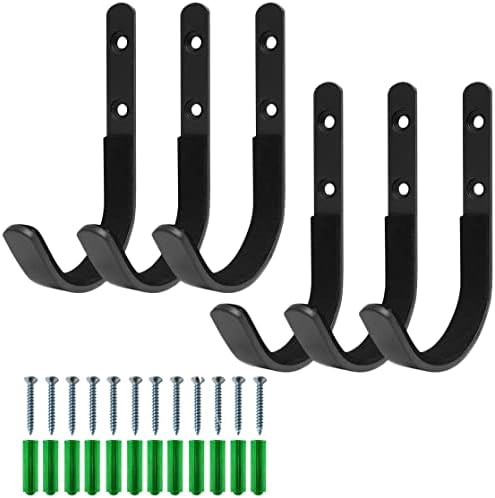 Augenweide 6 Pack Gun Rack Storage Rifles Shotgun Hooks Wall Mount Hangers for Any Rifles Shotguns Archery Bow with Soft Padding and Heavy Duty Steel (Black)