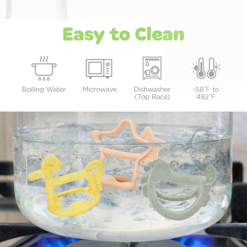 Image of Moyuum Silicone Star Teether Toy | Made in Korea, Provides Teething Relief, Wearable Wrist Teether is Easy to Hold, Drop Resistant Bracelet, Babies 3+ Months