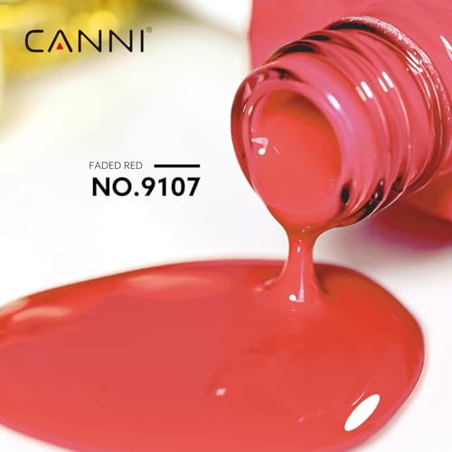 Image of CANNI Red Gel Nail Polish, 1Pcs Orange Red Gel Polish Baby Pink Light Color High Gloss Soak Off U V Manicure Salon DIY