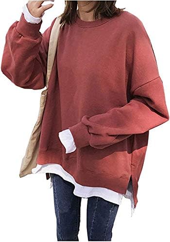 Amazon Co Jp 重ね着風 スエット トレーナー フェイクレイヤード ファッション お洒落 レディース ポピーレッド M 服 ファッション小物
