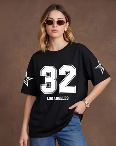 Image of AUSK Oversized T-Shirts || Printed Half Sleeve Tshirt for Womens