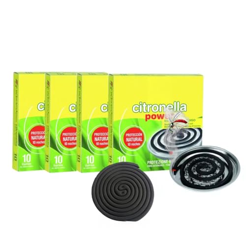 PandaHome Espirales Incienso citronela Pack 2/4/8 de 10 Unidad,Repelente antimosquito en interiot o Exterior-4U