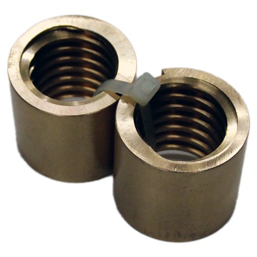 Bridgeport BP 12060630 X-Axis Matched Nut Set (10 Pieces, Brass, Right Hand, Hex, Coarse, #4, 1.25" Pitch)