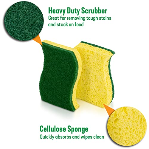 Pine-Sol Heavy Duty Scrub Sponges For Cleaning | Dual-Sided Dishwashing And Scouring Pad | Kitchen Supplies For Washing Dishes, Pots, Pans, 3 Pack #TOP1